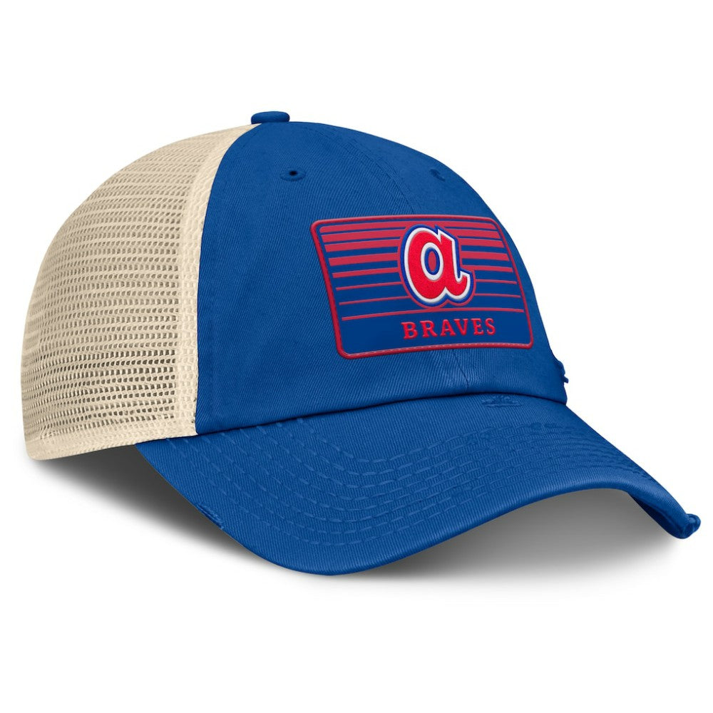 Atlanta Braves Cooperstown Collection Eastbound Mesh Adjustable Hat - Royal/Natural