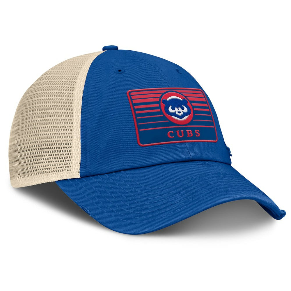 Chicago Cubs Cooperstown Collection Eastbound Mesh Adjustable Hat - Royal/Natural