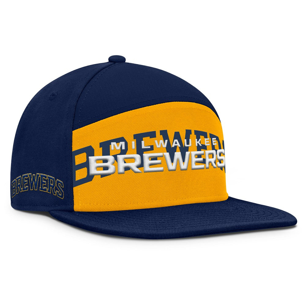 Milwaukee Brewers Clubhouse Splitter Snapback Hat - Navy/Gold