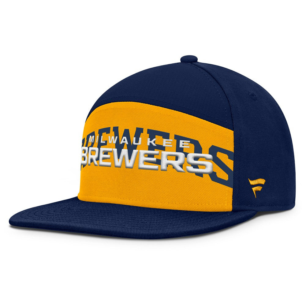 Milwaukee Brewers Clubhouse Splitter Snapback Hat - Navy/Gold