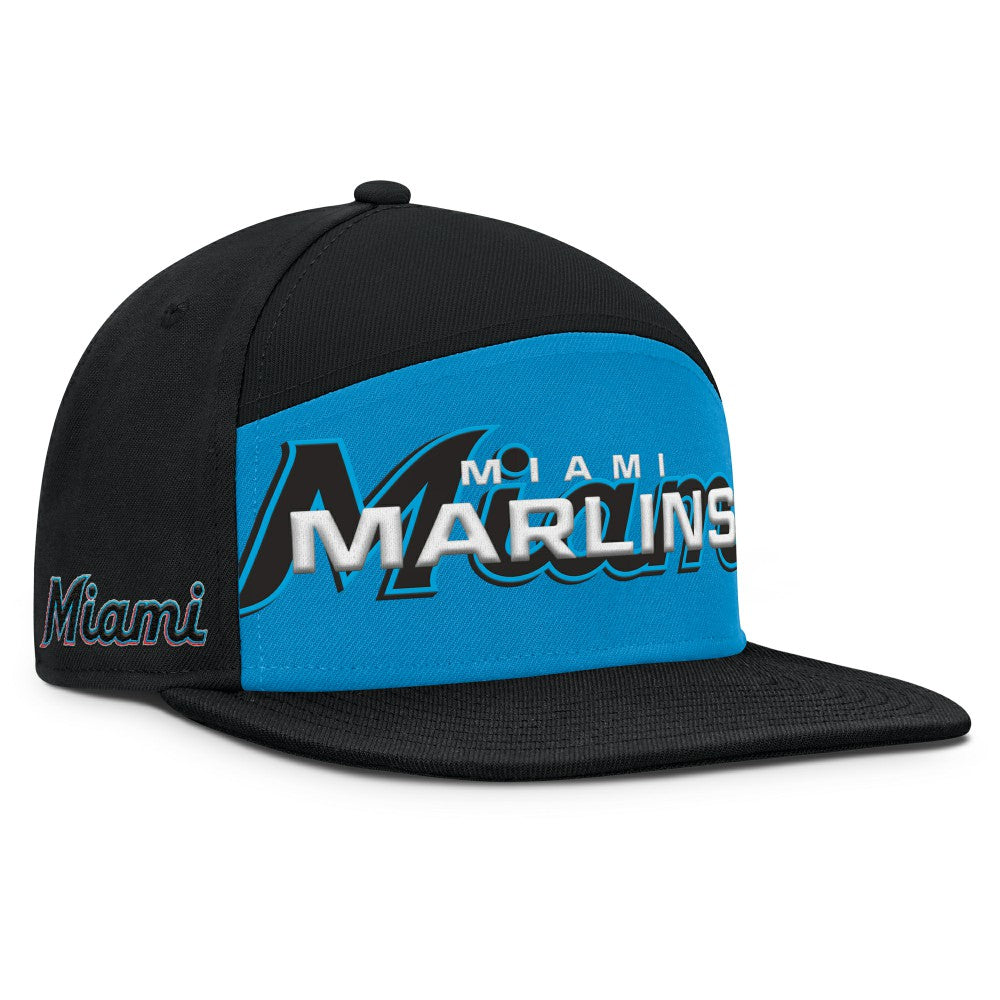 Miami Marlins Clubhouse Splitter Snapback Hat - Black/Blue