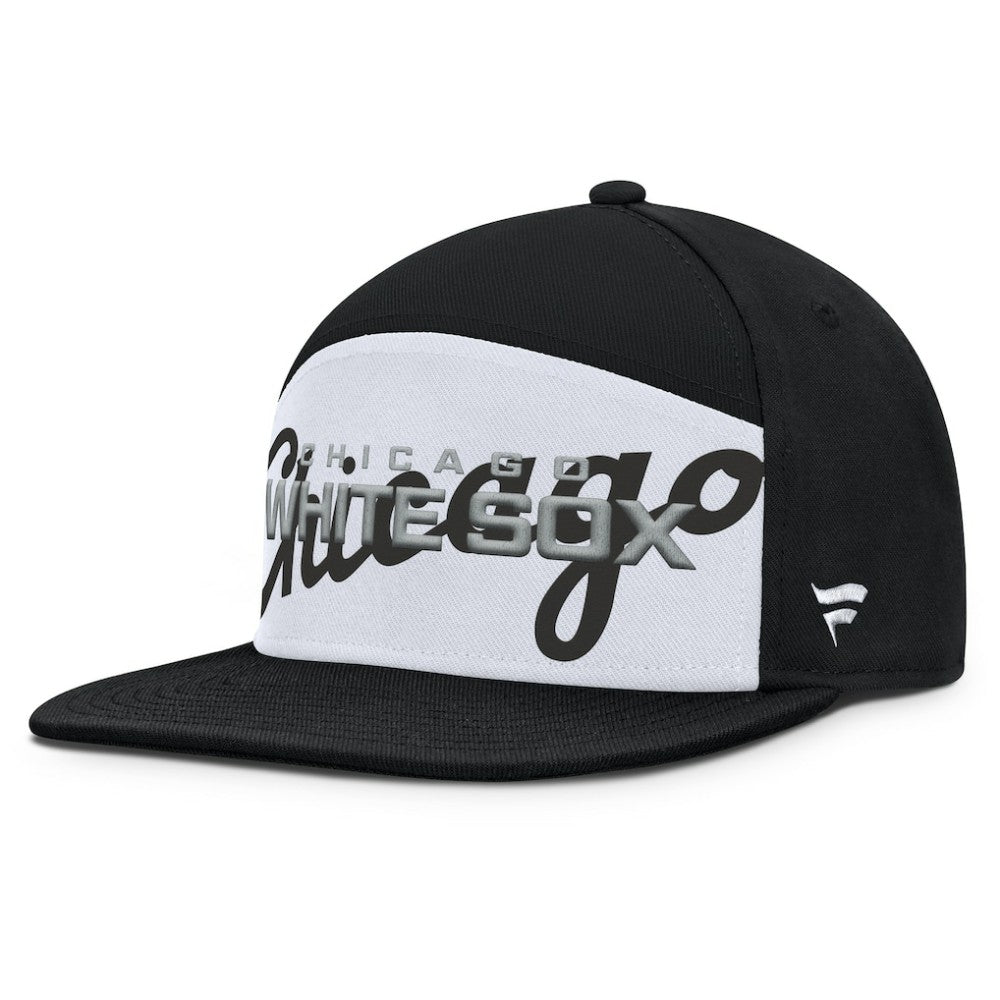 Chicago White Sox Clubhouse Splitter Snapback Hat - Black/White
