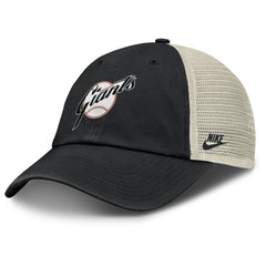 San Francisco Giants Cooperstown Collection Club Trucker Adjustable Hat - Black/Natural | Nike