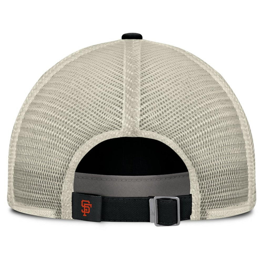 San Francisco Giants Cooperstown Collection Club Trucker Adjustable Hat - Black/Natural | Nike