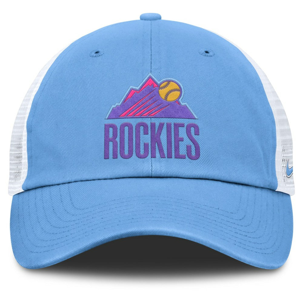 Colorado Rockies Unisex 2025 City Connect Club Adjustable Trucker Hat - Light Blue/White | Nike