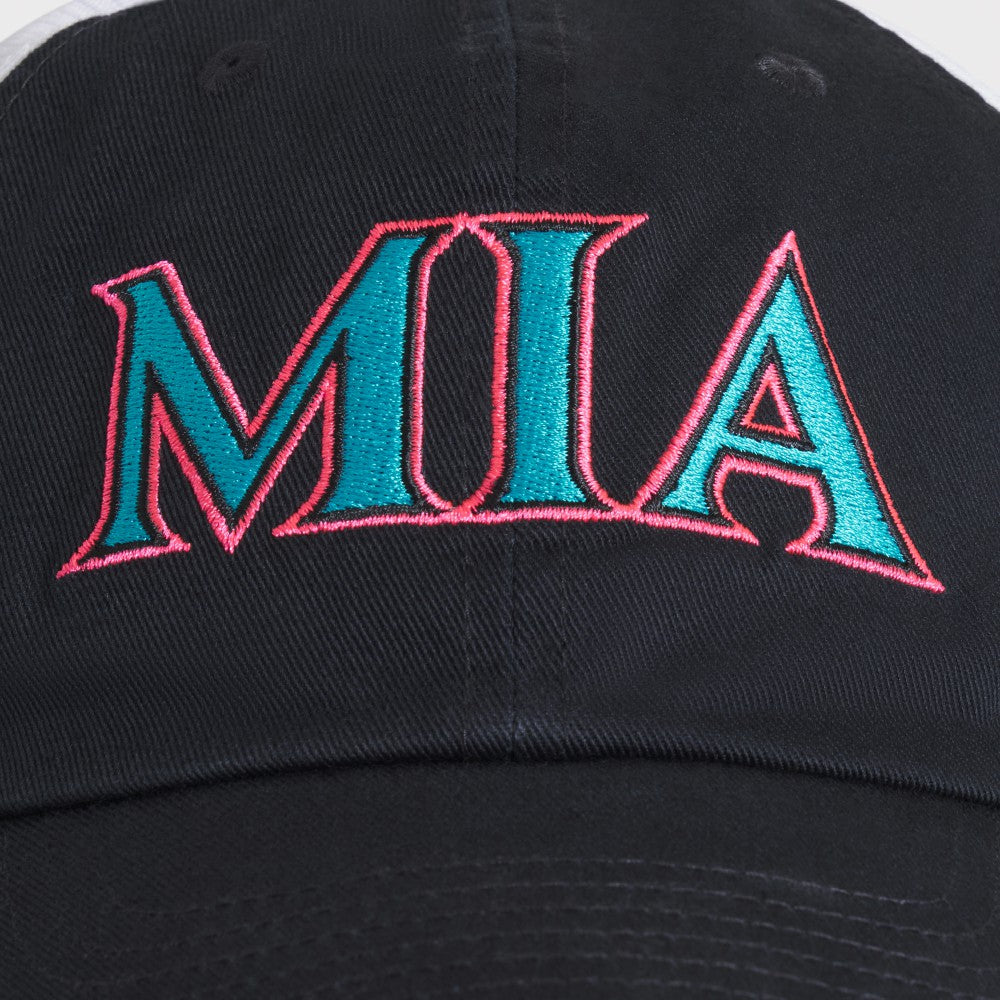 Miami Marlins Unisex 2025 City Connect Trucker Adjustable Hat - Black/White | Nike