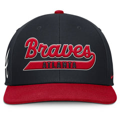 Atlanta Braves Pro Performance Snapback Hat - Navy/Red | Nike