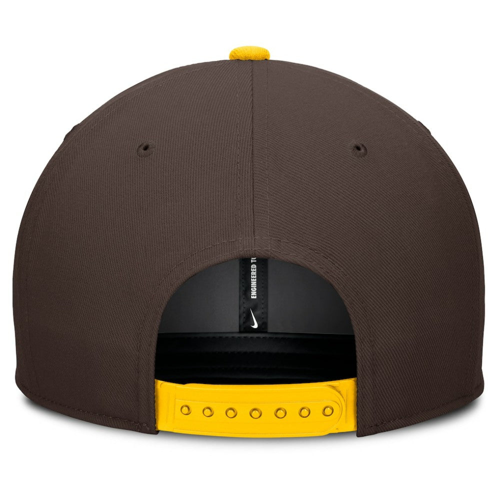 San Diego Padres Pro Performance Snapback Hat - Brown/Gold | Nike