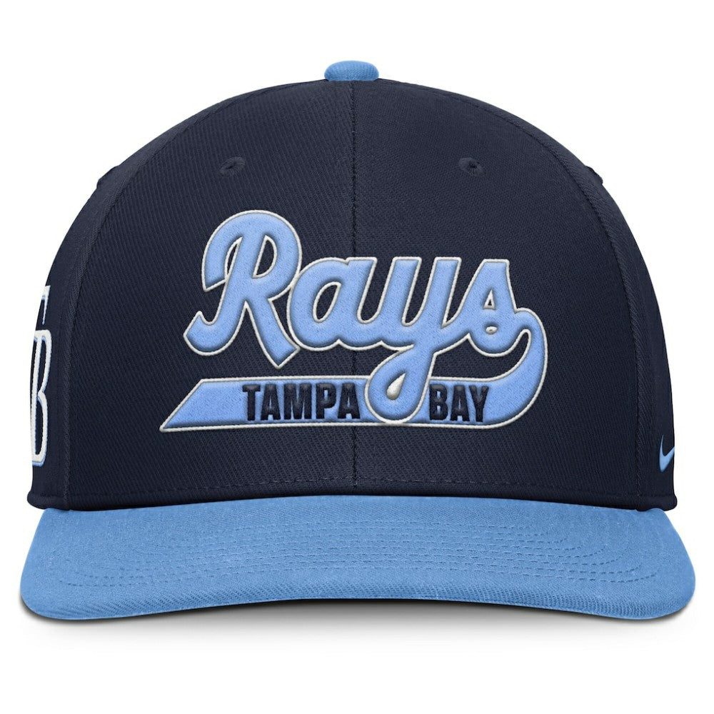 Tampa Bay Rays Pro Performance Snapback Hat - Navy/Light Blue | Nike