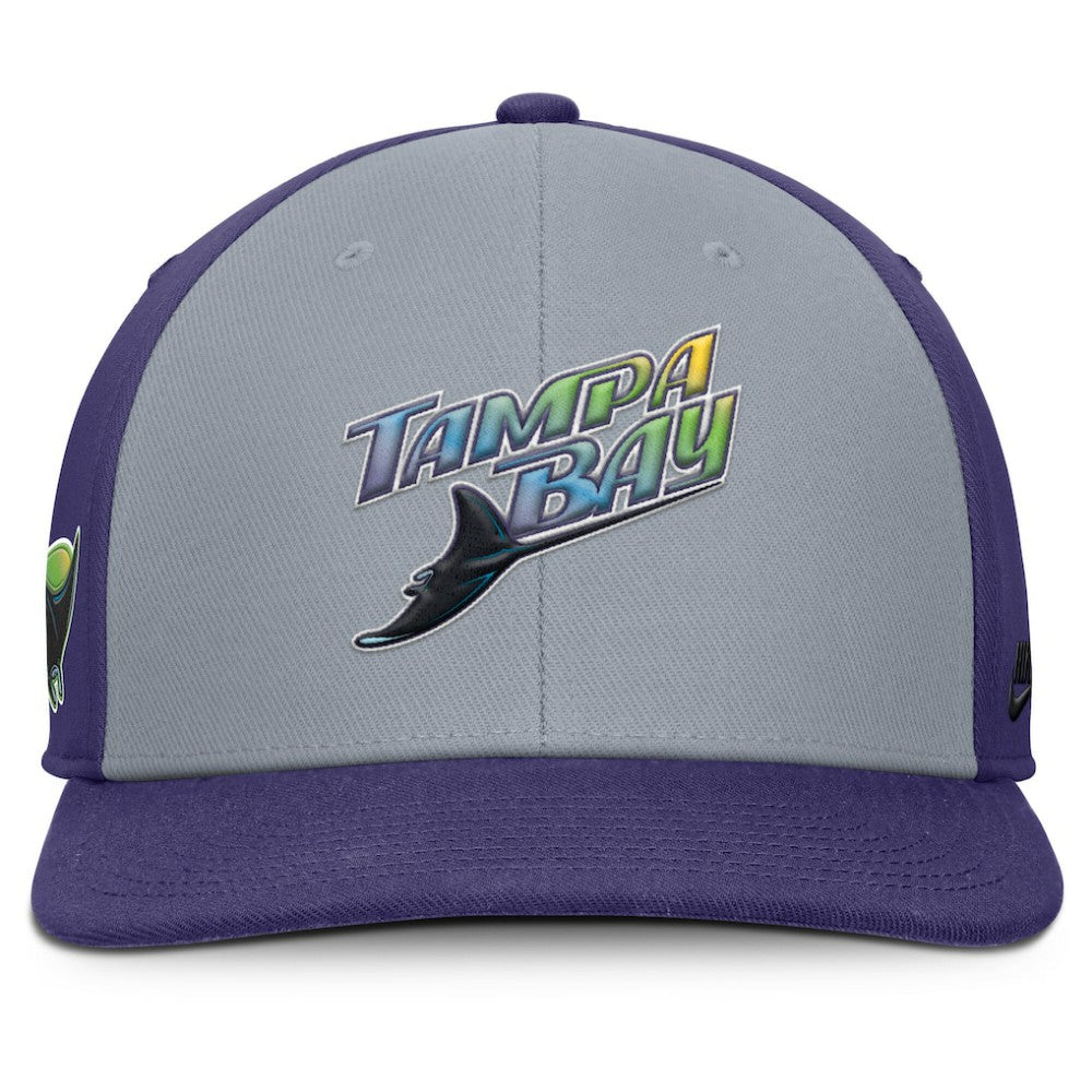 Tampa Bay Rays Pro Performance Snapback Hat - Gray/Purple | Nike