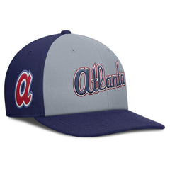 Atlanta Braves Pro Performance Snapback Hat - Gray/Royal | Nike