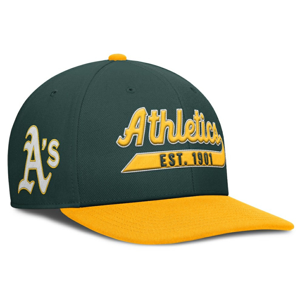 Athletics Pro Performance Snapback Hat - Green/Gold | Nike
