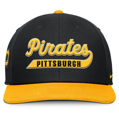 Pittsburgh Pirates Pro Performance Snapback Hat - Black/Gold | Nike