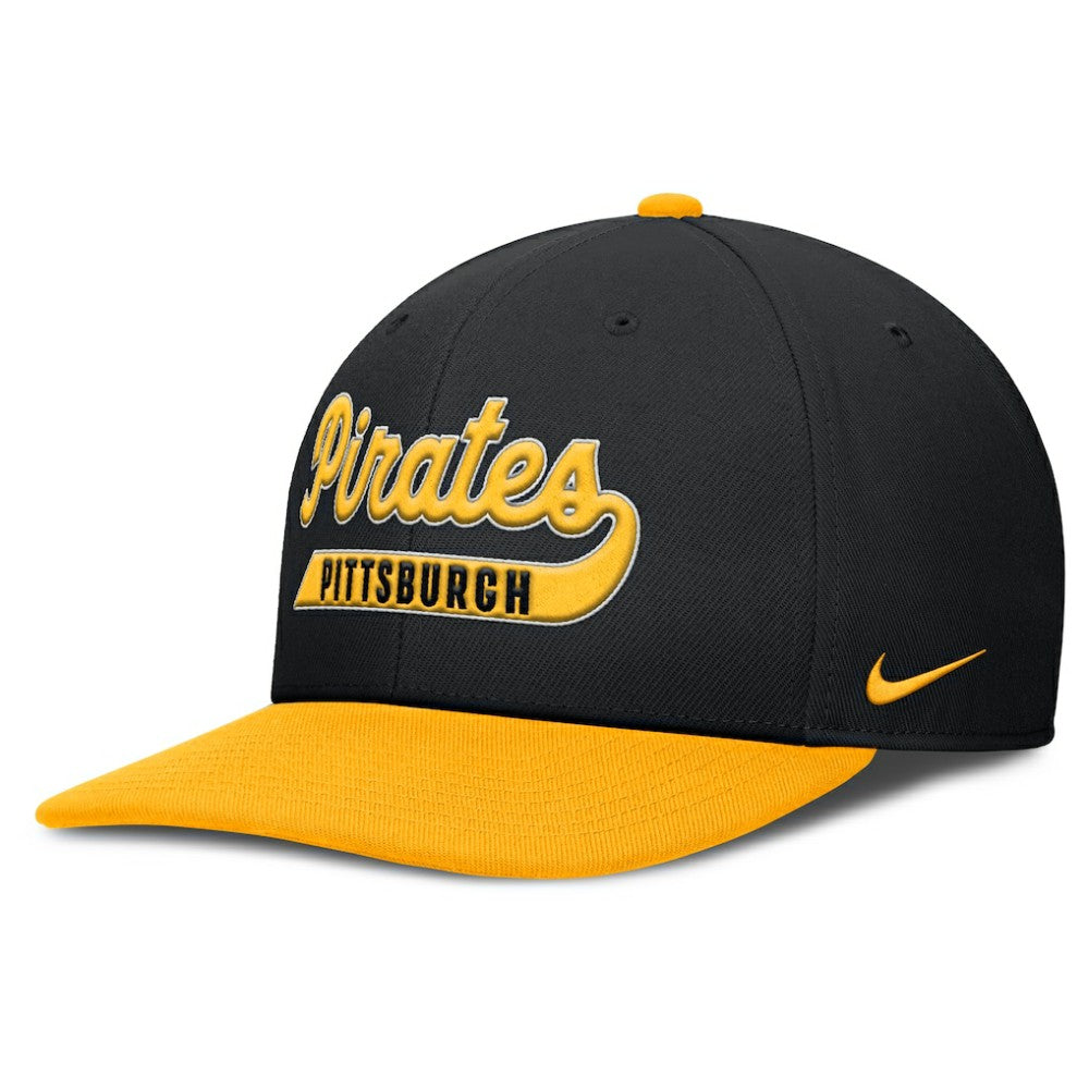 Pittsburgh Pirates Pro Performance Snapback Hat - Black/Gold | Nike