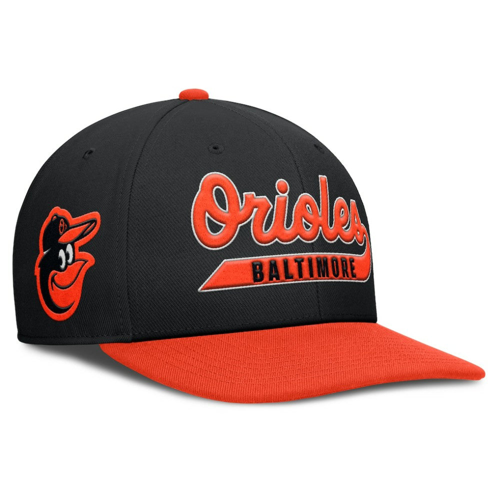 Baltimore Orioles Pro Performance Snapback Hat - Black/Orange | Nike