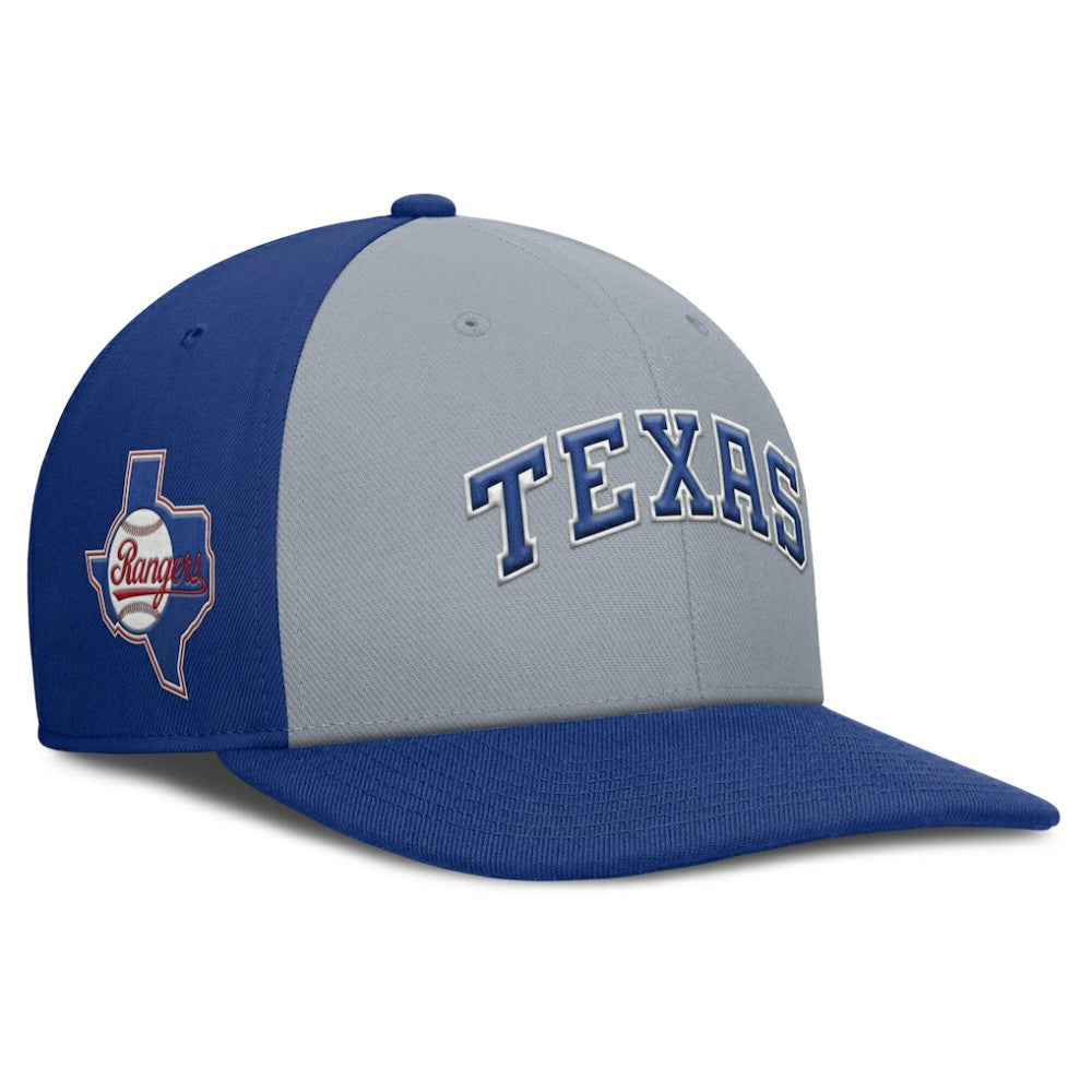 Texas Rangers Pro Performance Snapback Hat - Gray/Royal | Nike