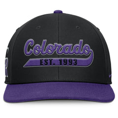 Colorado Rockies Pro Performance Snapback Hat - Black/Purple | Nike