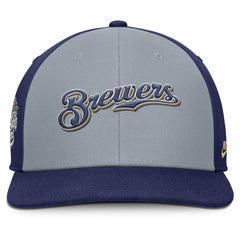 Milwaukee Brewers Pro Performance Snapback Hat - Gray/Navy | Nike