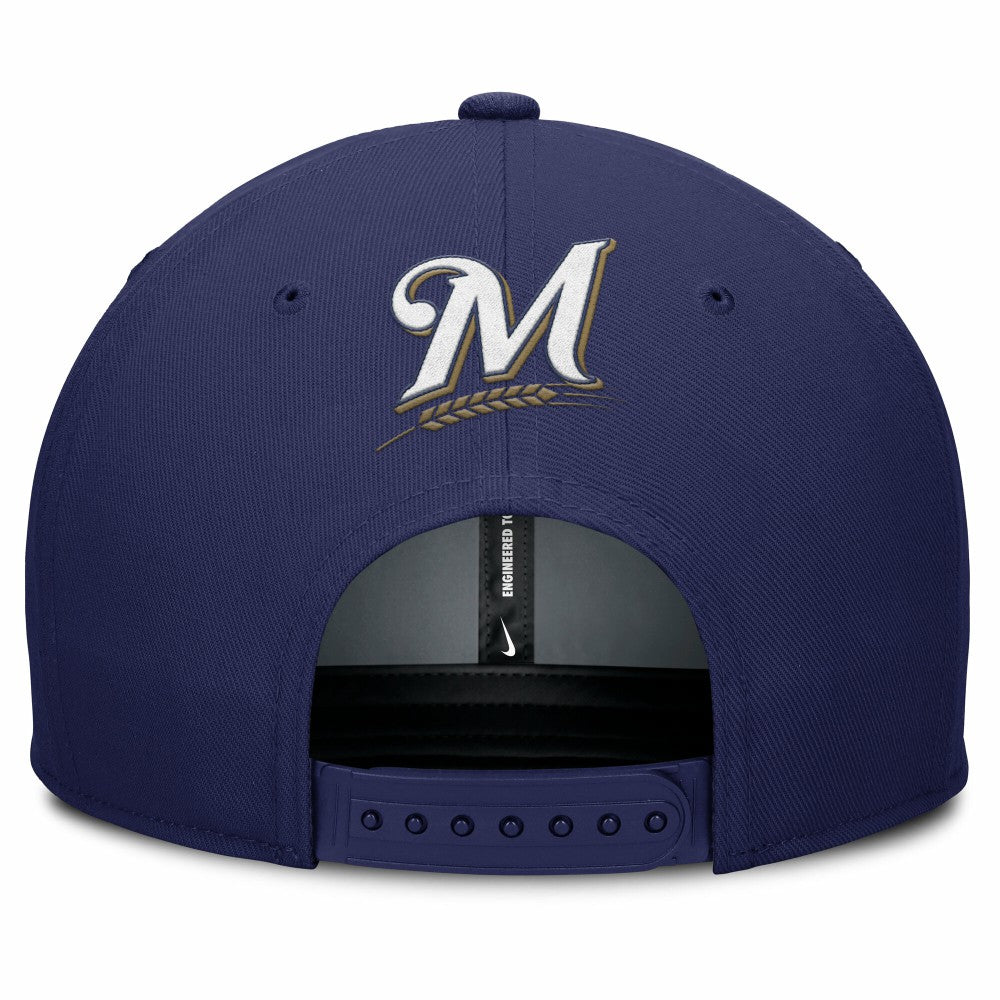 Milwaukee Brewers Pro Performance Snapback Hat - Gray/Navy | Nike