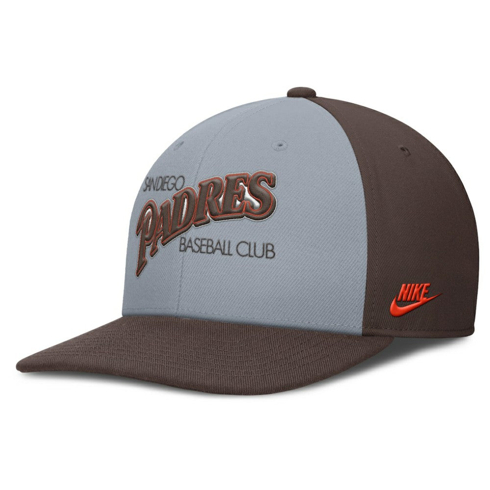 San Diego Padres Pro Performance Snapback Hat - Gray/Brown | Nike