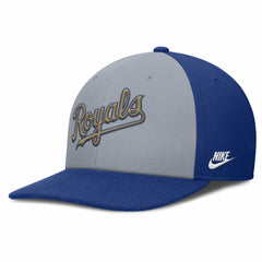 Kansas City Royals Pro Performance Snapback Hat - Gray/Royal | Nike
