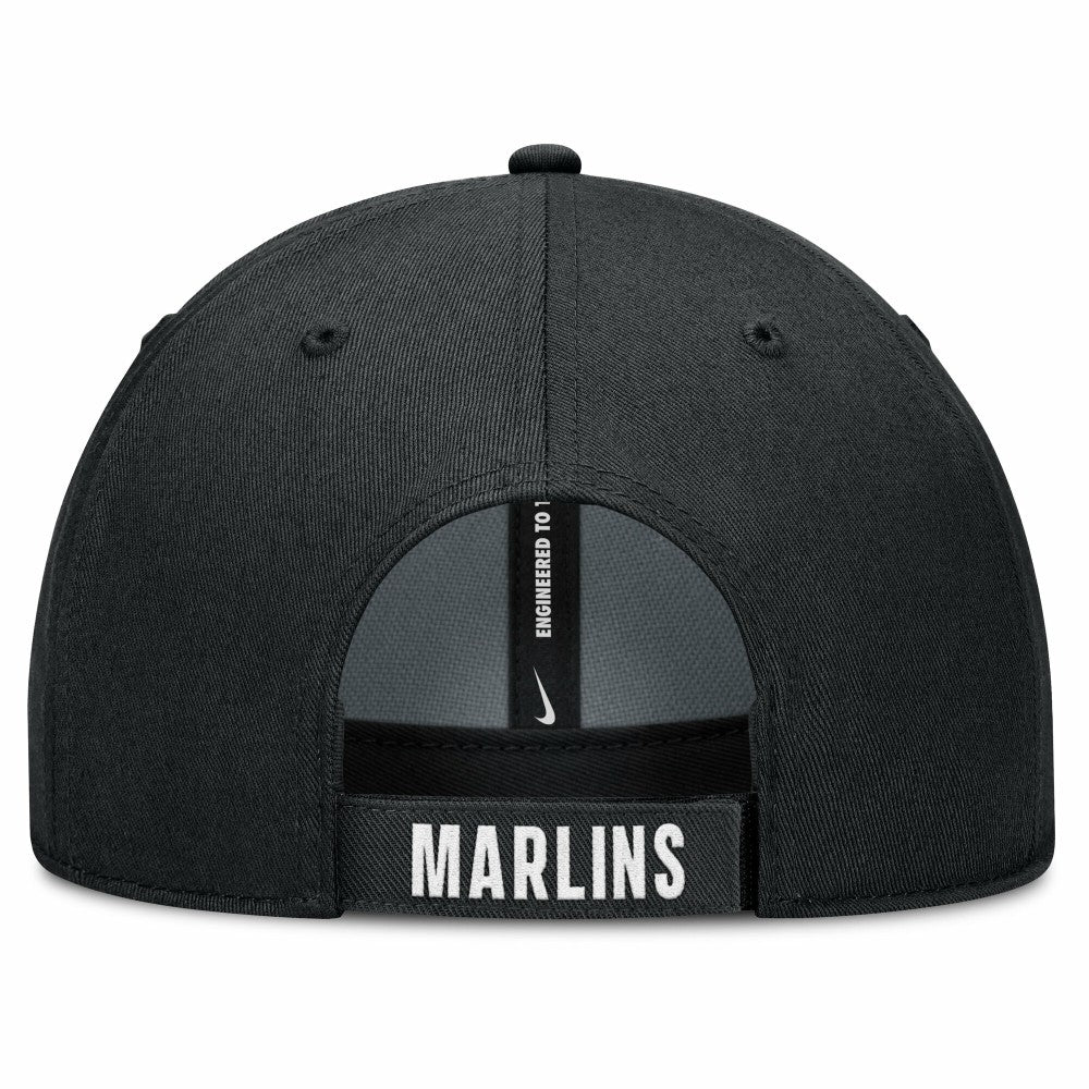Miami Marlins Club Performance Adjustable Hat - White/Black | Nike