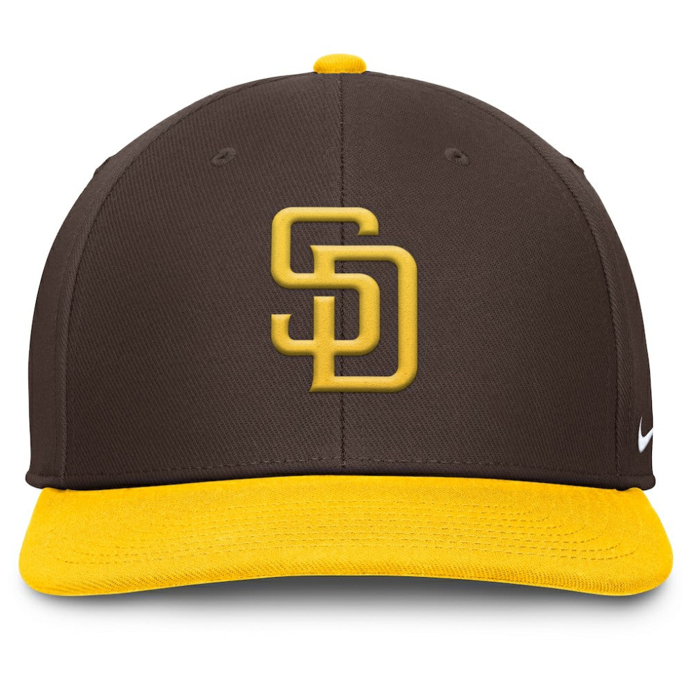 San Diego Padres Pro Performance Snapback Hat - Brown/Gold | Nike