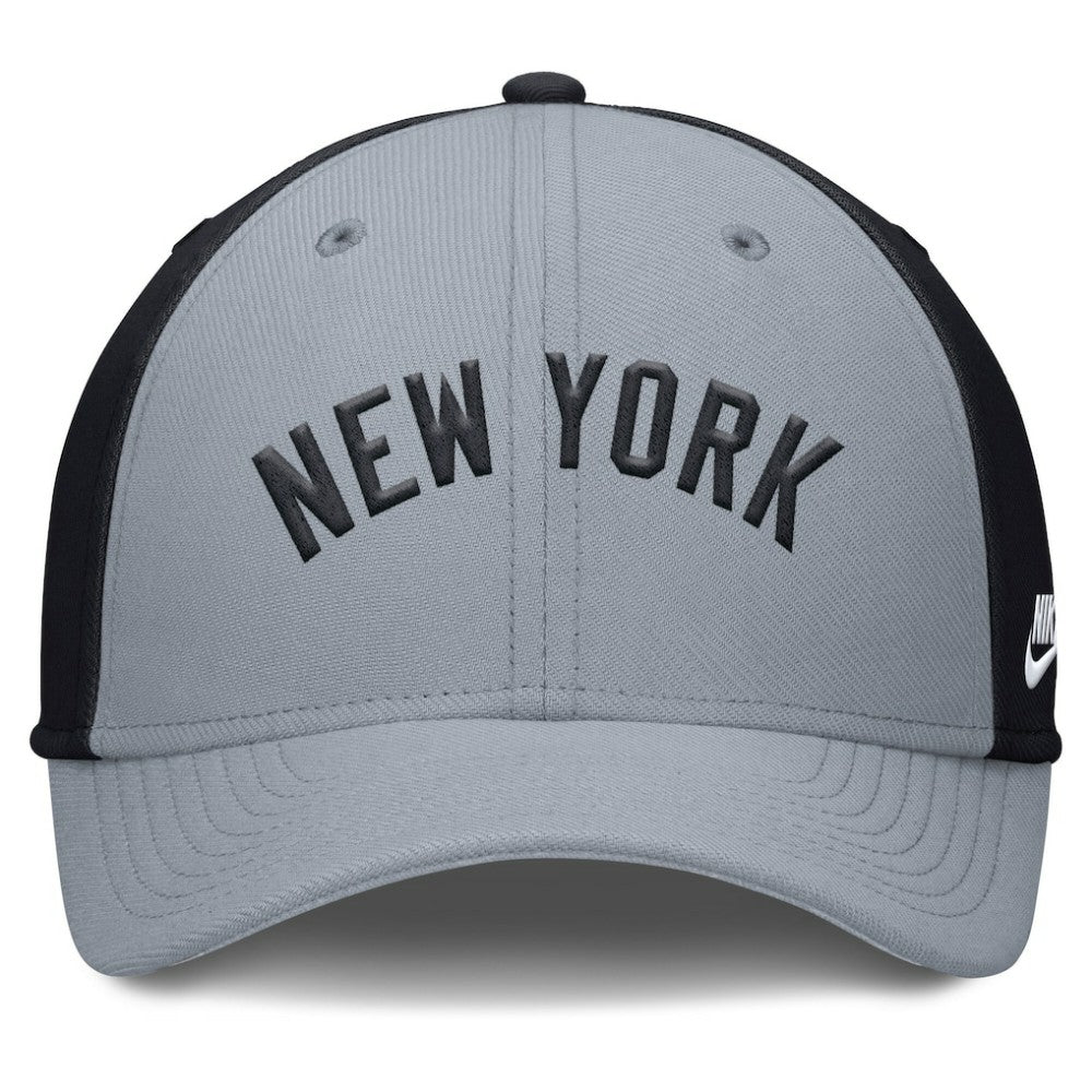 New York Yankees Rise Swoosh Performance Flex Hat - Gray/Navy | Nike