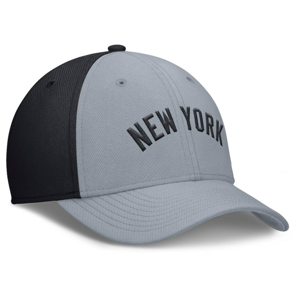 New York Yankees Rise Swoosh Performance Flex Hat - Gray/Navy | Nike