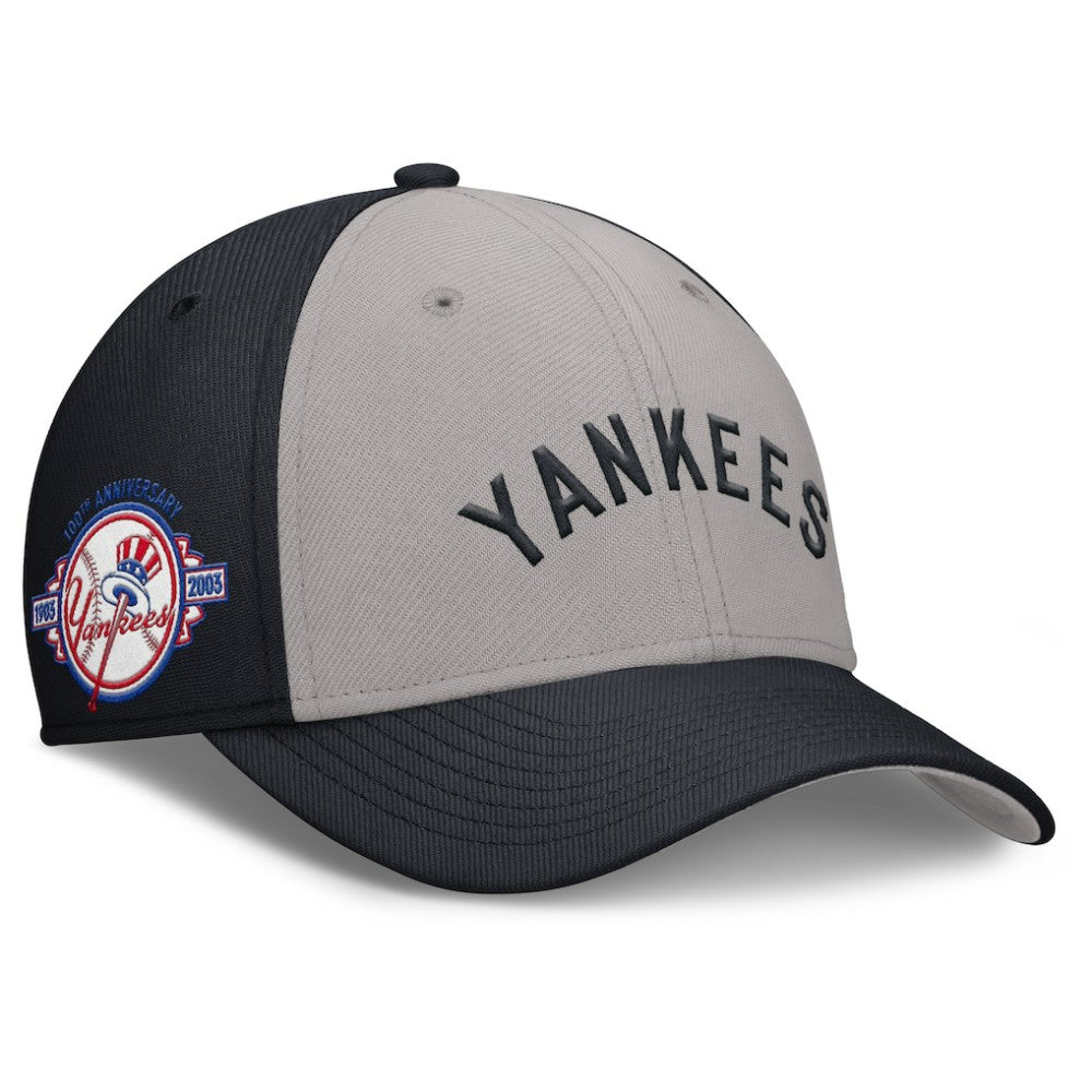 New York Yankees Rise Swoosh Performance Flex Hat - Navy/Gray | Nike