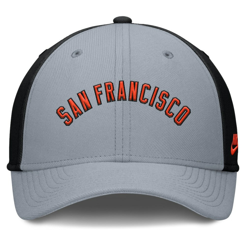 San Francisco Giants Rise Swoosh Performance Flex Hat - Gray/Black | Nike