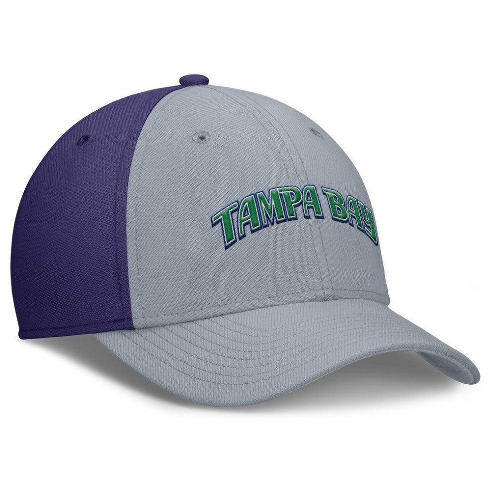 Tampa Bay Rays Rise Swoosh Performance Flex Hat - Gray/Purple | Nike