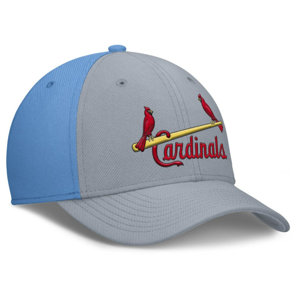 St. Louis Cardinals Rise Swoosh Performance Flex Hat - Gray/Light Blue | Nike