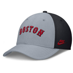 Boston Red Sox Rise Swoosh Performance Flex Hat - Gray/Navy | Nike