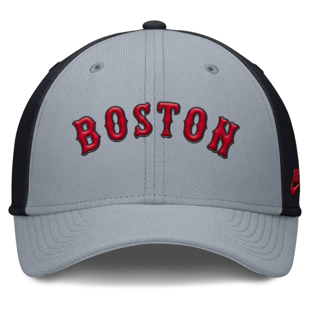 Boston Red Sox Rise Swoosh Performance Flex Hat - Gray/Navy | Nike