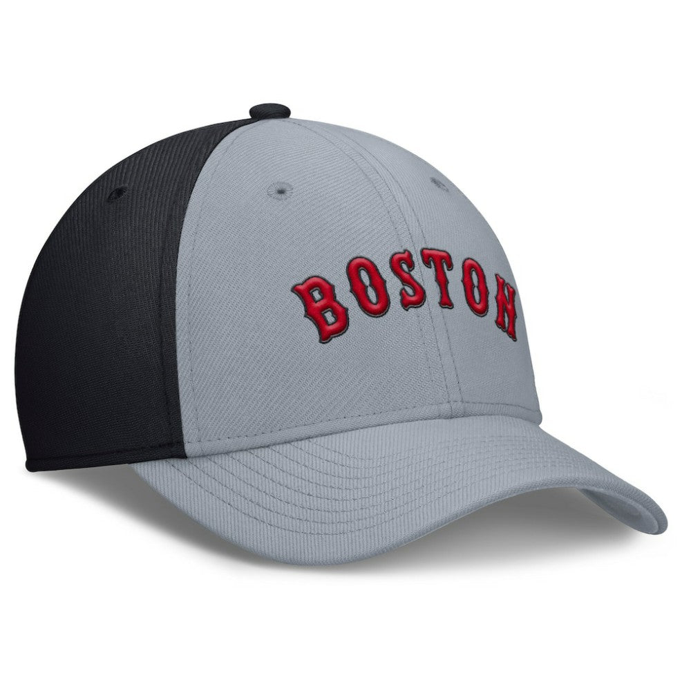 Boston Red Sox Rise Swoosh Performance Flex Hat - Gray/Navy | Nike