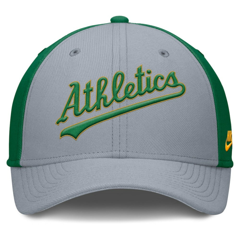 Athletics Rise Swoosh Performance Flex Hat - Gray/Green | Nike