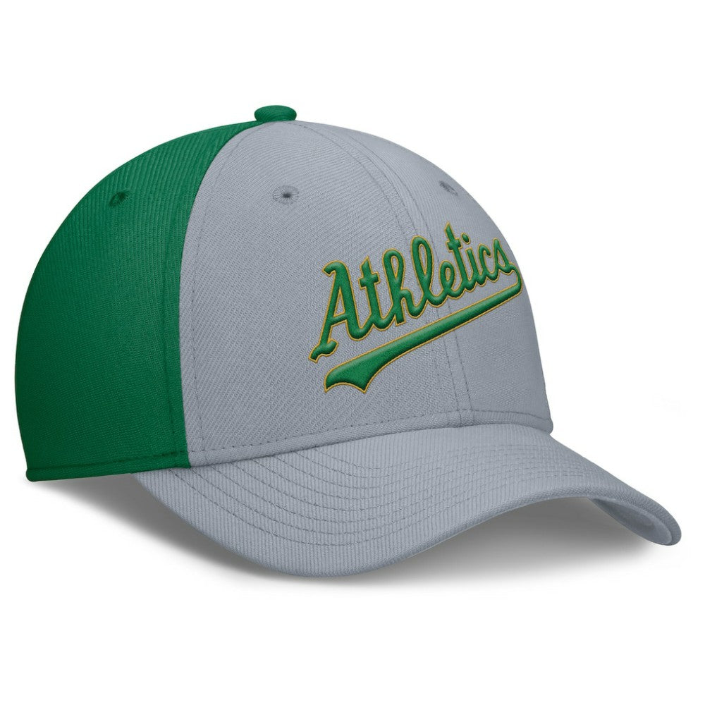 Athletics Rise Swoosh Performance Flex Hat - Gray/Green | Nike
