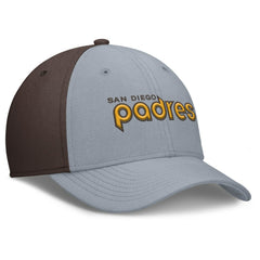 San Diego Padres Rise Swoosh Performance Flex Hat - Gray/Brown | Nike