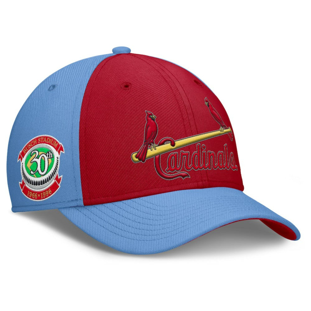 St. Louis Cardinals Rise Swoosh Performance Flex Hat - Light Blue/Red | Nike