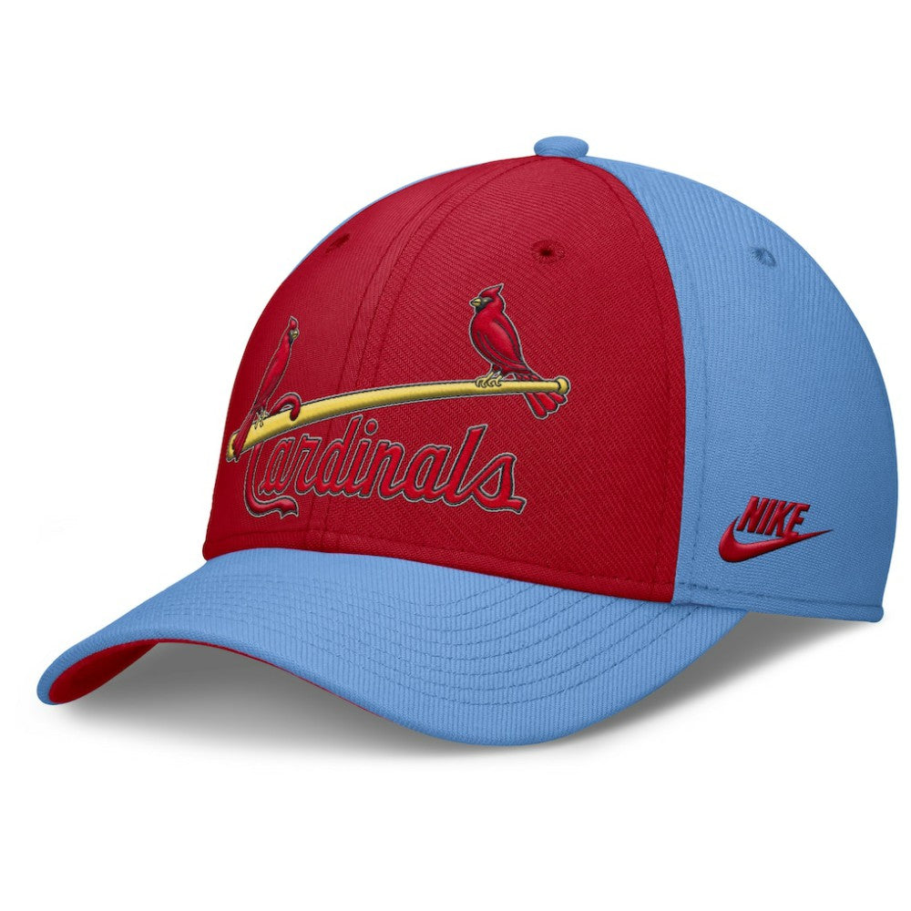 St. Louis Cardinals Rise Swoosh Performance Flex Hat - Light Blue/Red | Nike