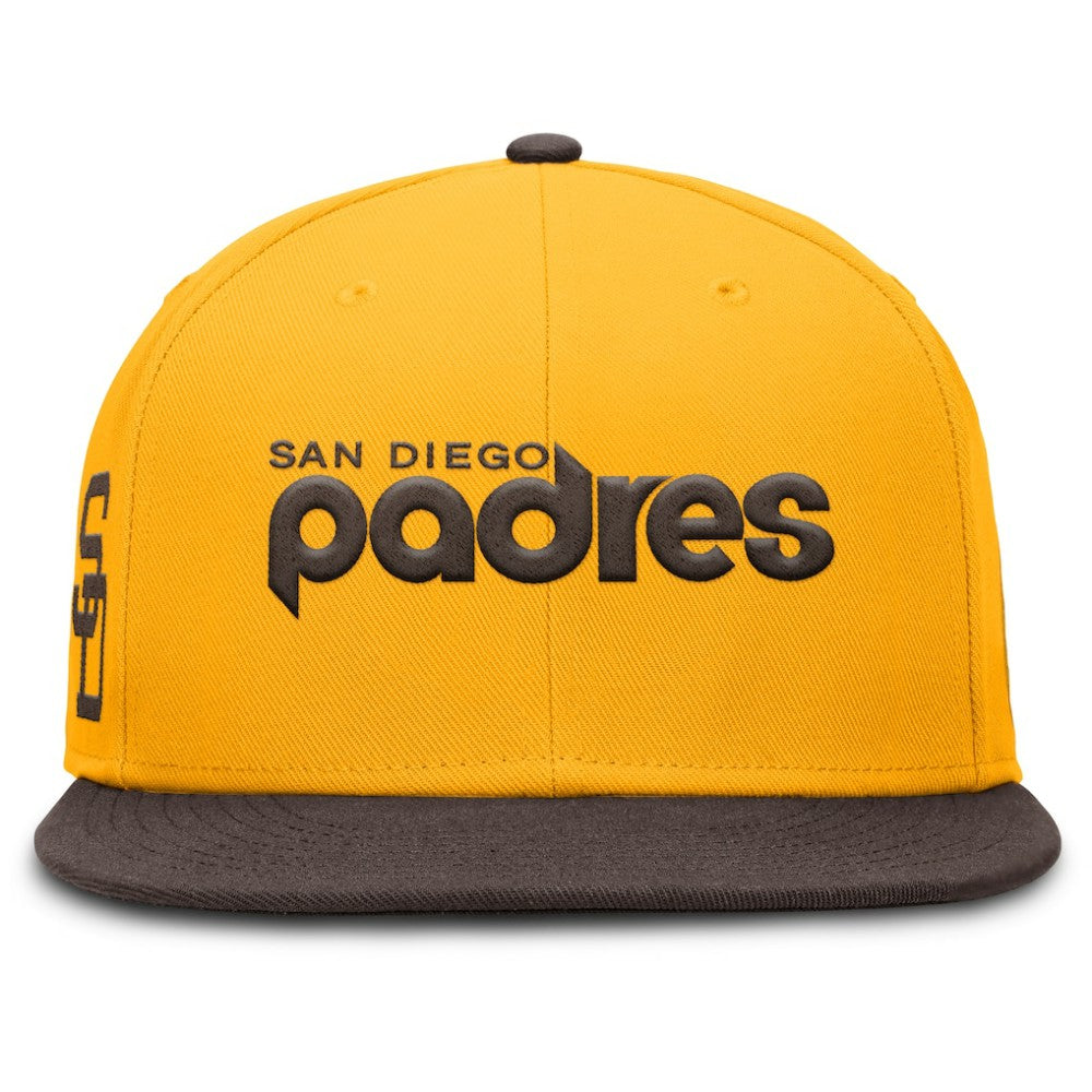San Diego Padres Cooperstown Two-Tone Dri-FIT Round Bill True Fitted Hat - Gold | Nike