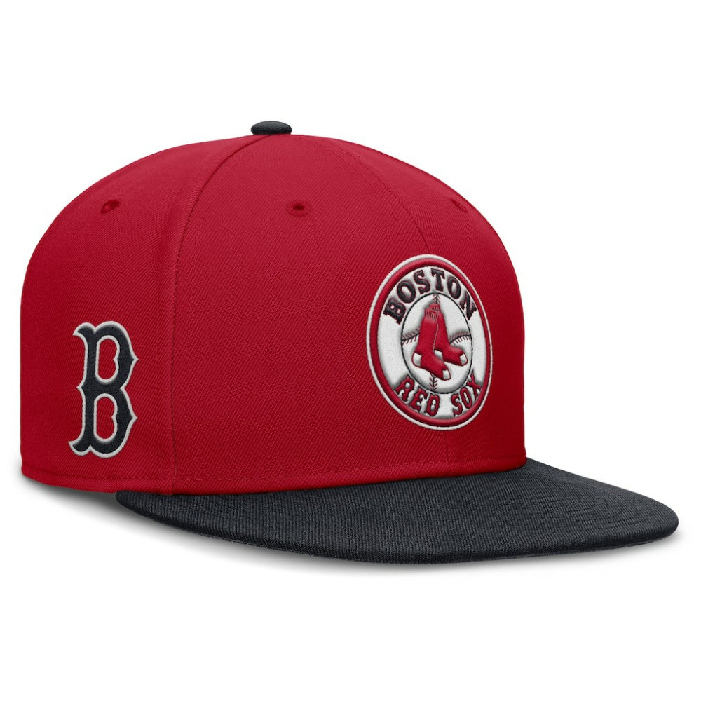 Boston Red Sox Cooperstown Two-Tone Dri-FIT Round Bill True Fitted Hat - Red | Nike