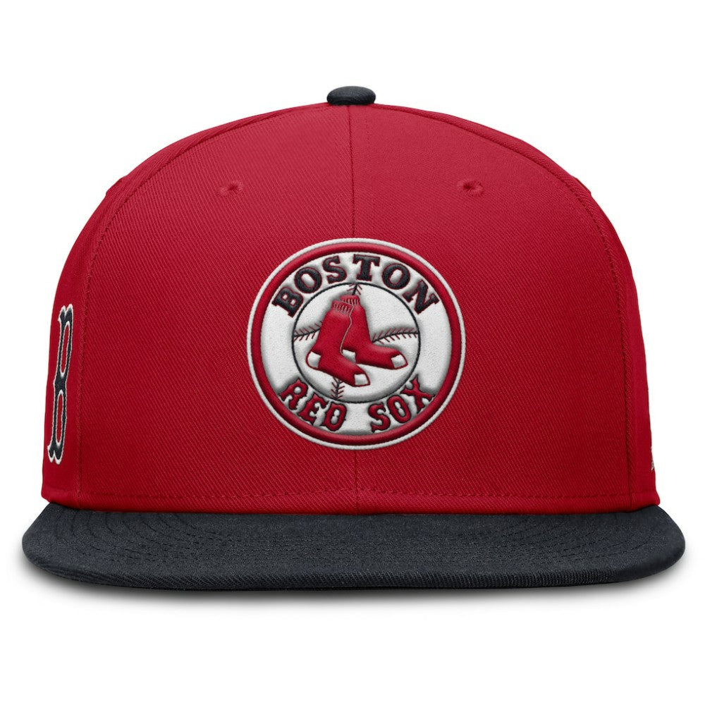 Boston Red Sox Cooperstown Two-Tone Dri-FIT Round Bill True Fitted Hat - Red | Nike
