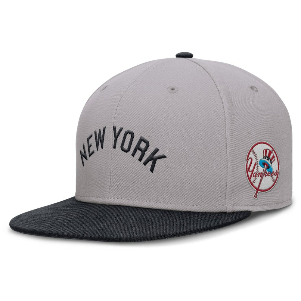 New York Yankees Cooperstown Two-Tone Dri-FIT Round Bill True Fitted Hat - Gray | Nike