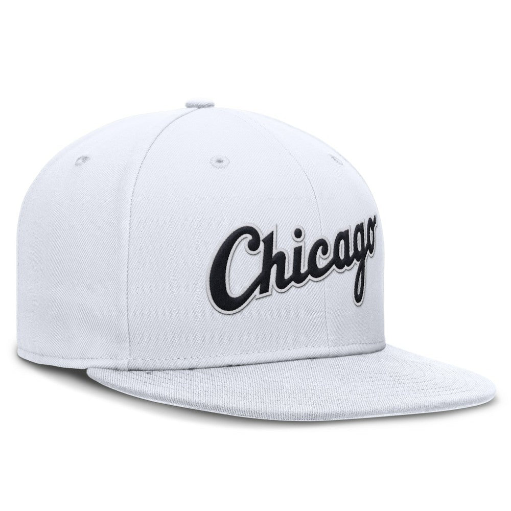Chicago White Sox Wordmark Dri-FIT Round Bill True Fitted Hat - White | Nike
