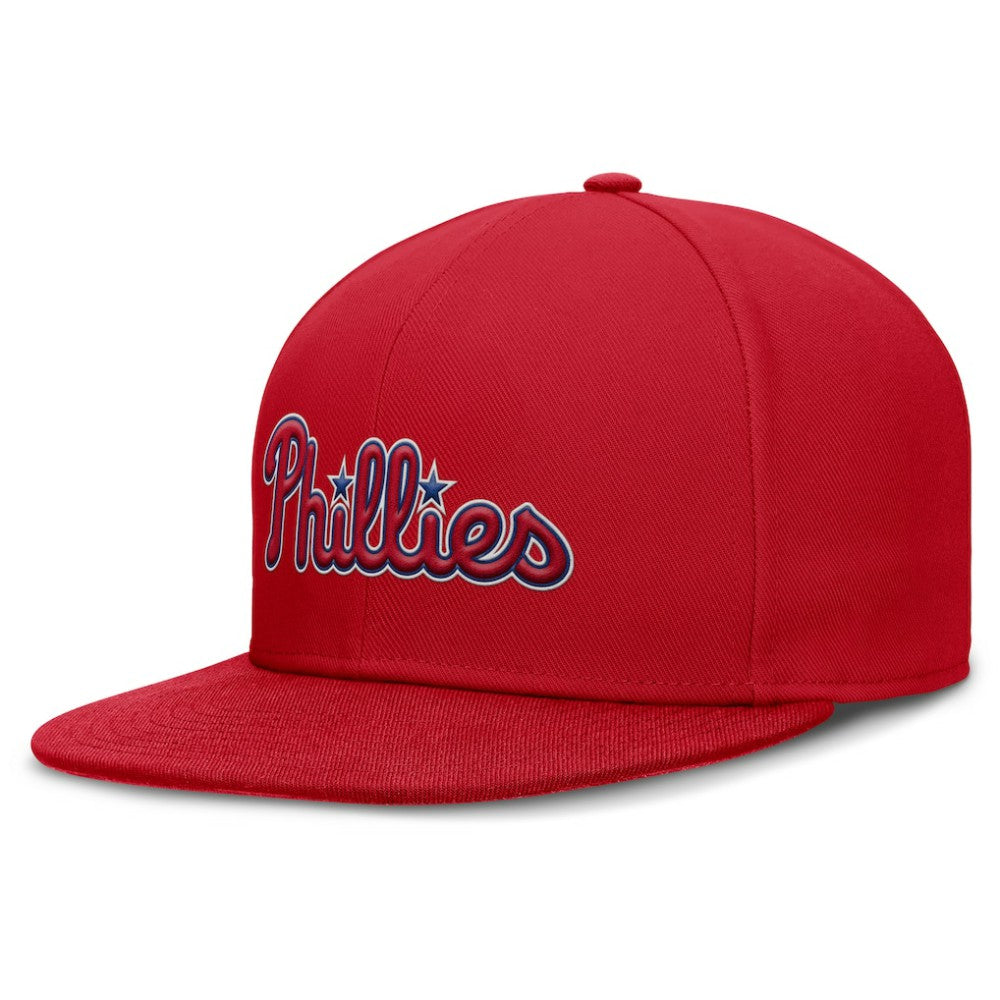 Philadelphia Phillies Wordmark Dri-FIT Round Bill True Fitted Hat - Red | Nike