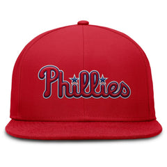 Philadelphia Phillies Wordmark Dri-FIT Round Bill True Fitted Hat - Red | Nike