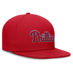 Philadelphia Phillies Wordmark Dri-FIT Round Bill True Fitted Hat - Red | Nike