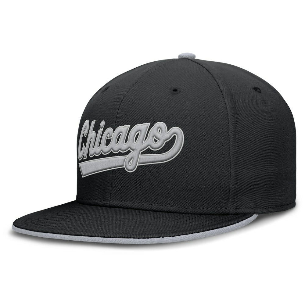 Chicago White Sox Primetime Dri-FIT Round Bill True Fitted Hat - Black | Nike
